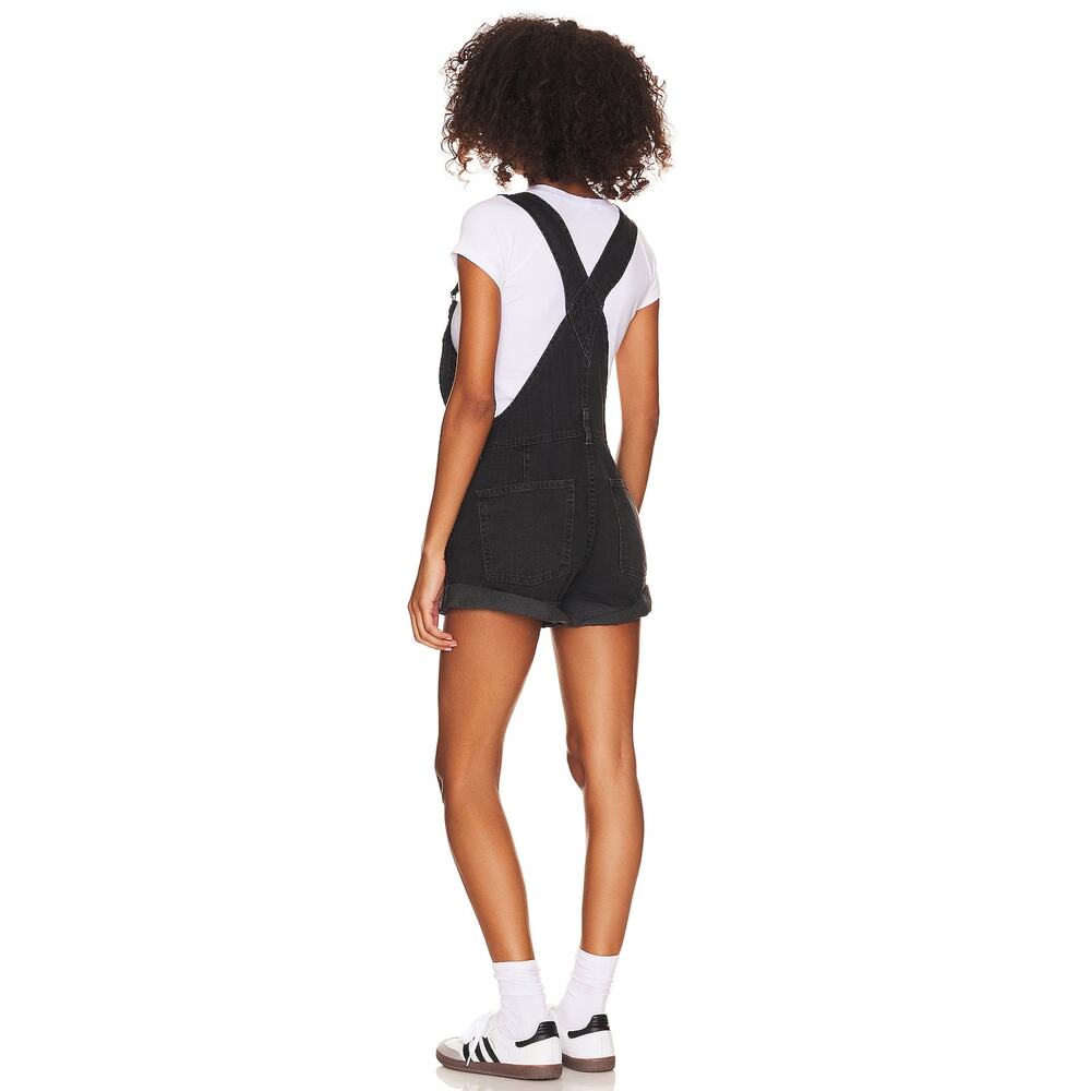 Free People Women's "Ziggy" Shortall Overalls in Mineral Black - Picture 2 of 8